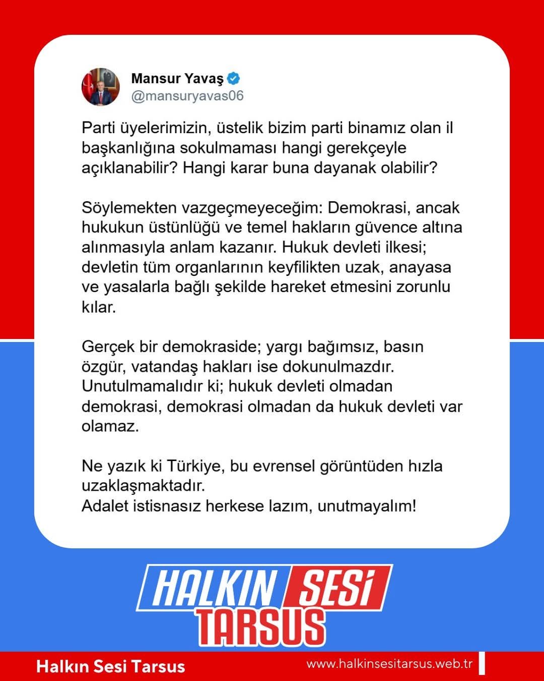 MANSUR YAVAŞ  SÖYLEMEKTEN VAZGEÇMEYECEĞİM !