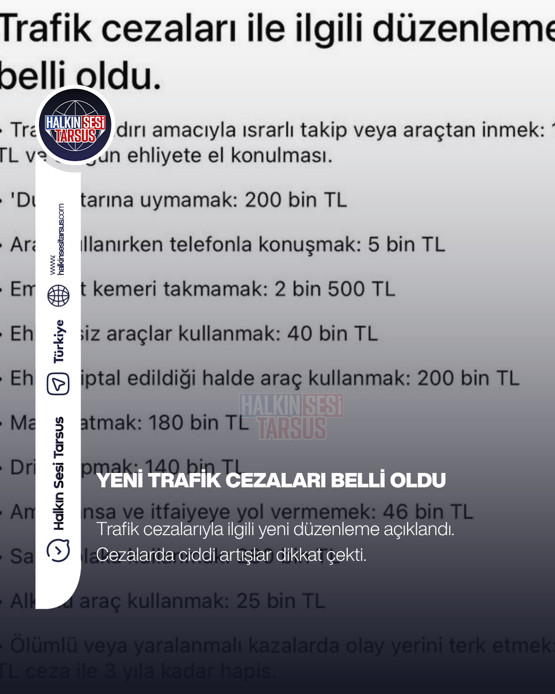 Yeni Trafik Cezaları Belli Oldu