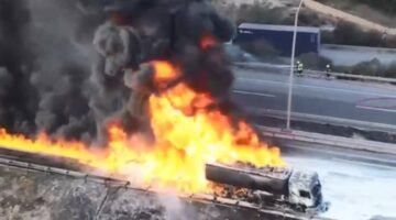 Mersin’de mazot yüklü tanker alev alev yandı